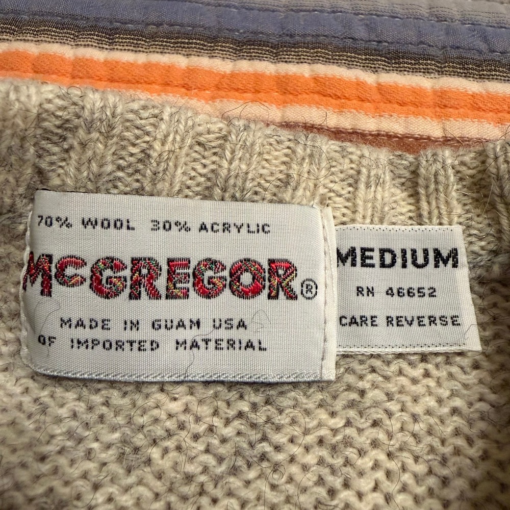 Vintage McGregor Mens Medium Wool Acrylic Speckled Raglan‎ Sweater - Picture 2 of 6